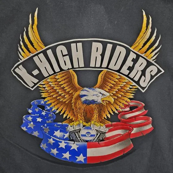 Vintage Motorcycle Biker K-High Riders Eagle Shirt Large All Sport USA Made - Picture 6 of 9